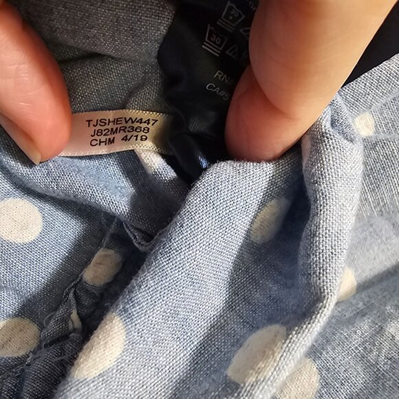 Tommy Hilfiger Womens Blue Polka Dot Button-Up Shirt Size M - Picture 10 of 12